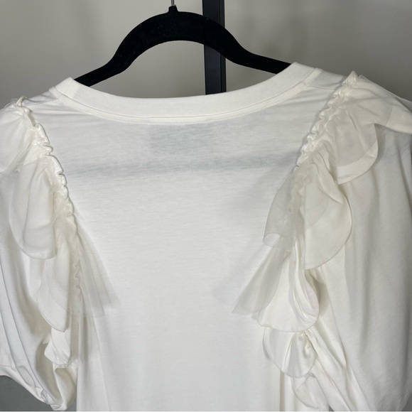 Simone Rocha NWOT M White Blouse with Ruffle Details - Picture 7 of 13